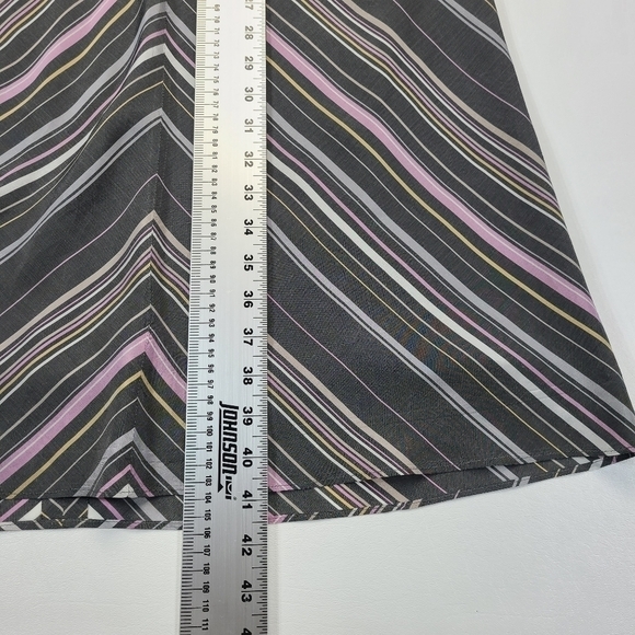 J. Crew Midi Dress Sleeveless Silk Blend V-Neck in Multicolor Chevron, Size 4P - Picture 11 of 13